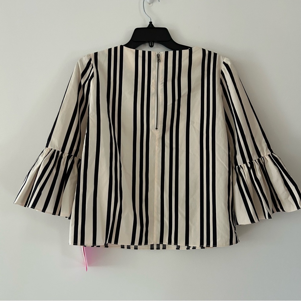Alice and Olivia Bernice Stripe Ruffled Sleeve Top Size XS - Picture 9 of 9